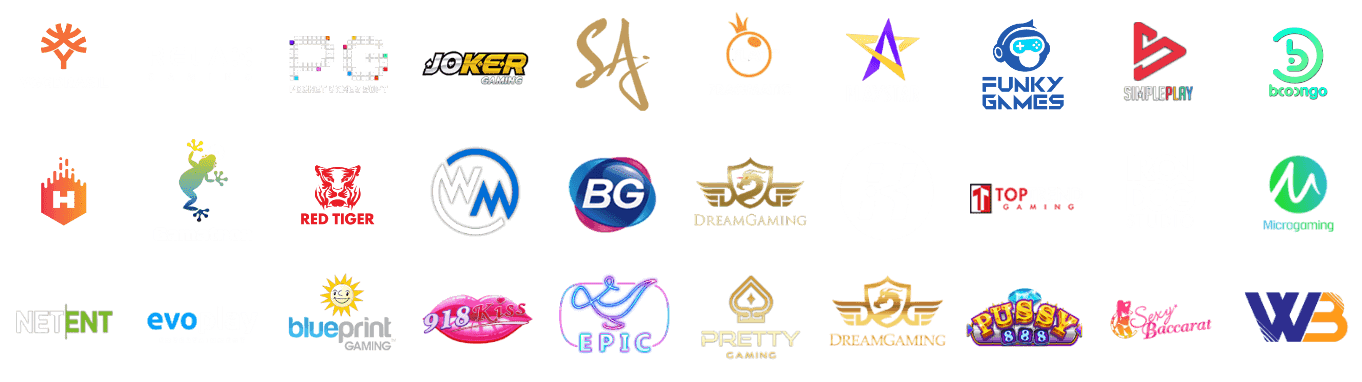 pangjad99 รวมโลโก้ค่ายเกมคาสิโนออนไลน์ เช่น PG Soft Pragmatic Play Joker Gaming Yggdrasil NetEnt และพันธมิตรสล็อตระดับโลก